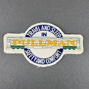 Pullman Railroad Patch  4.5" White Blue  Embroidered Sew-On
